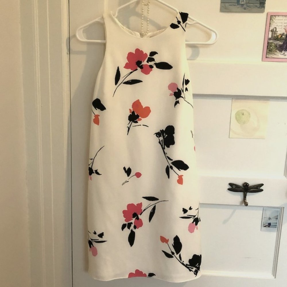 Spring is coming...Lauren Ralph Lauren White Floral Swing Dress size 4P
